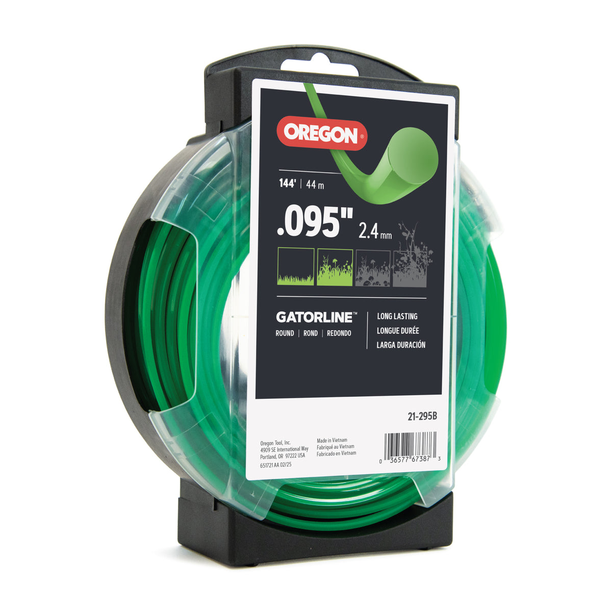 Oregon 21-295B Gatorline Round Trimmer Line, .095 in. by 144 ft