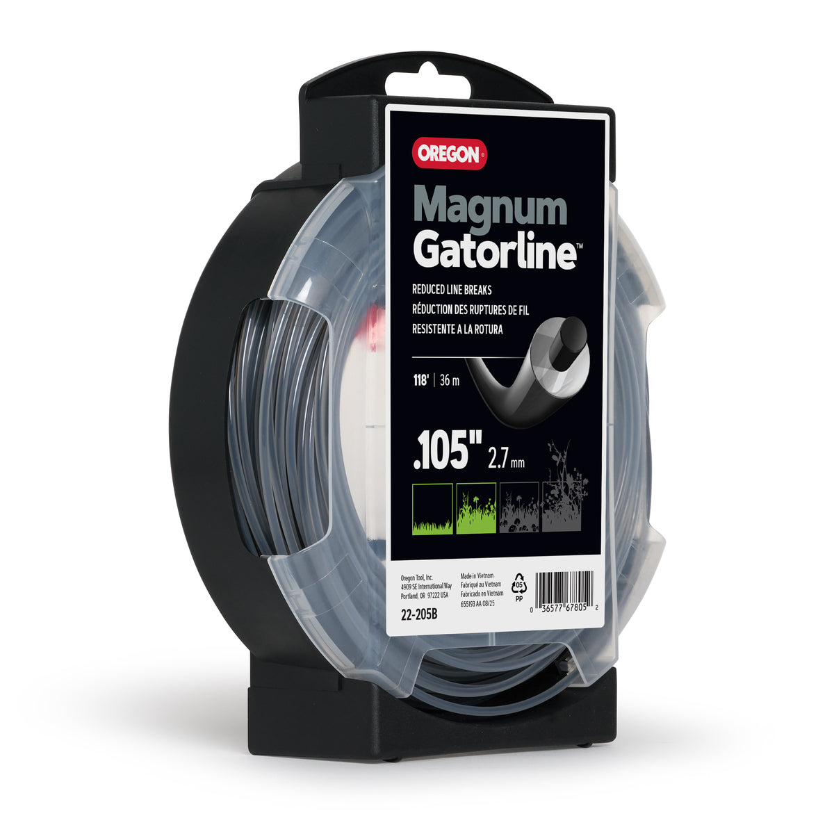 Oregon 22-205B Magnum Gatorline Round Trimmer line, 0.105 in, 118 ft