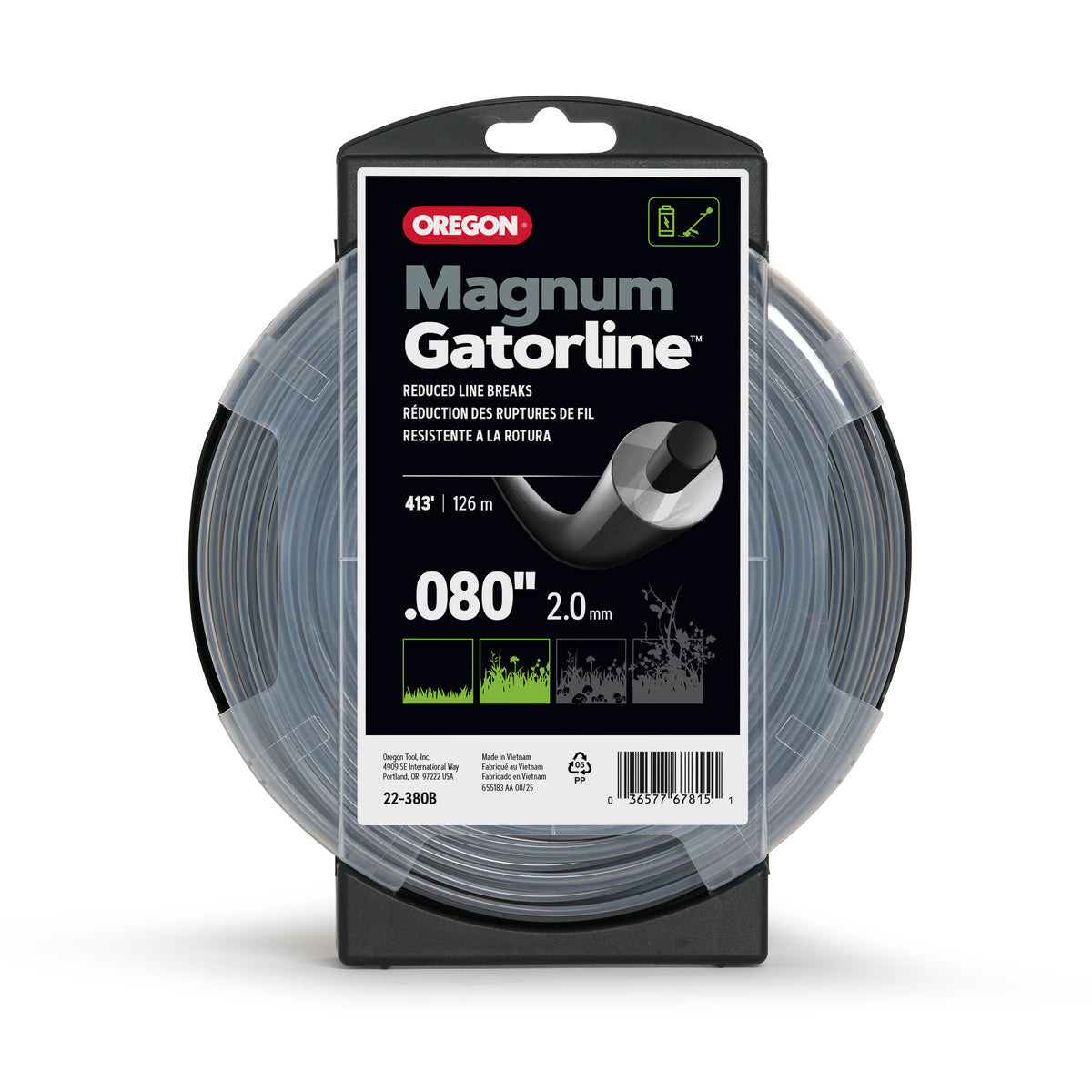 Oregon 22-380B Magnum Gatorline Round Trimmer line, 0.080in, 413 ft