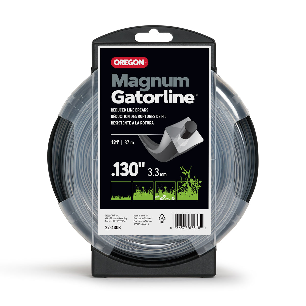 Oregon 22-430B Magnum Gatorline Square Trimmer line, 0.130 in by 120 ft