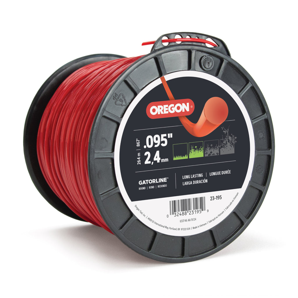 Oregon 23-195 Gatorline Red Round Trimmer Line, 0.095 in. by 867 ft
