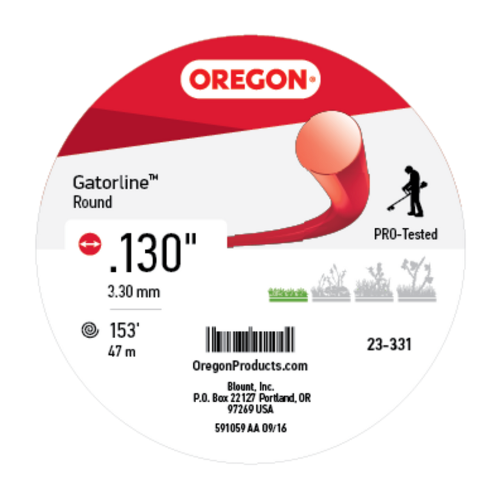 Oregon 23-331 Gatorline Red Round Trimmer Line, 0.130 in. by 153 ft
