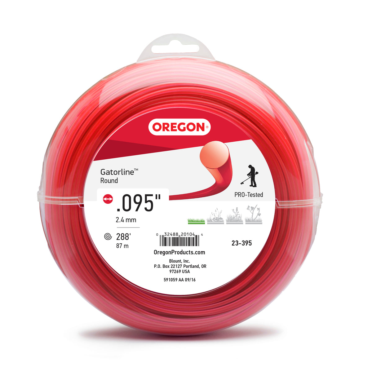 Oregon 23-395 Gatorline Red Round Trimmer Line, 0.095 in. by 289 ft