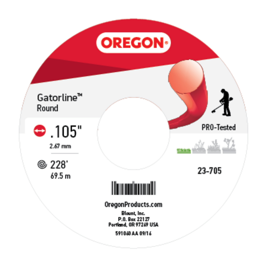 Oregon 23-705 Gatorline Red Round Trimmer Line, 0.105 in. by 228 ft