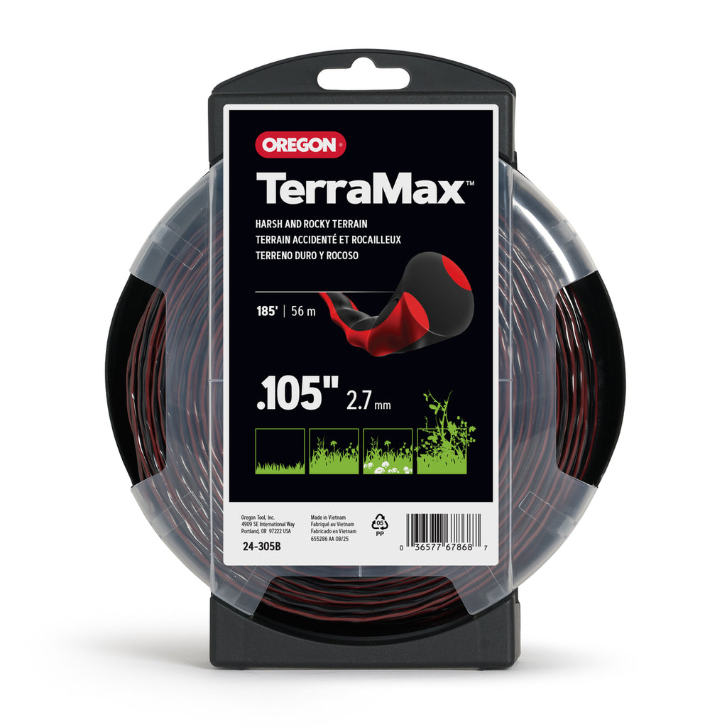 Oregon 24-305B TerraMax Oval Twist Trimmer Line, 0.105 in, 185 ft Donut