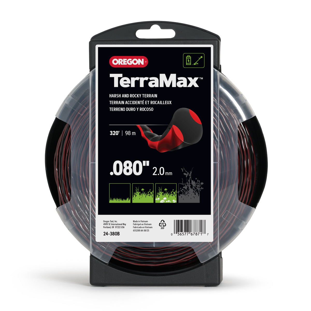 Oregon 24-380B TerraMax Oval Twist Trimmer Line, 0.080 in, 320 ft Donut