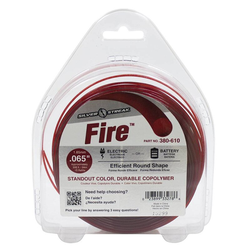 Stens 380-610 Silver Streak Fire 0.065 in x 308 ft Trimmer Line