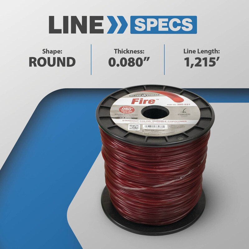 Stens 380-631 Silver Streak Fire 0.080 in x 1215 ft Trimmer Line