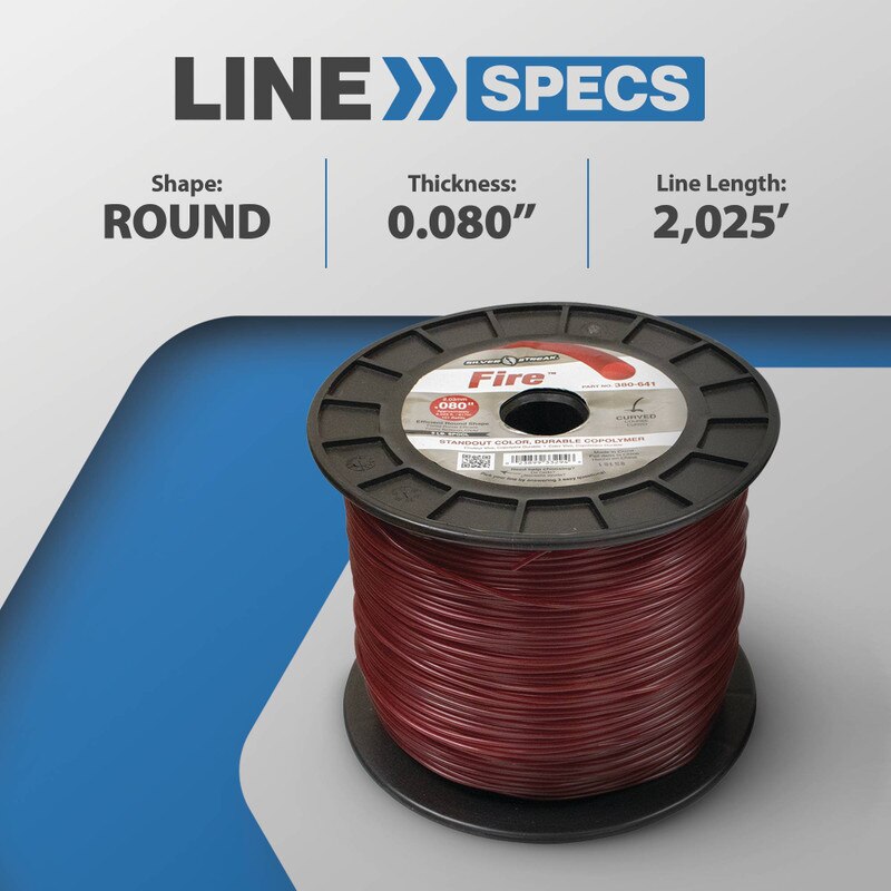 Stens 380-641 Silver Streak Fire 0.080 in x 2025 ft Trimmer Line