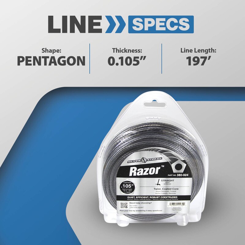 Stens 380-924 Silver Streak Razor 0.105 in x 197 ft Trimmer Line