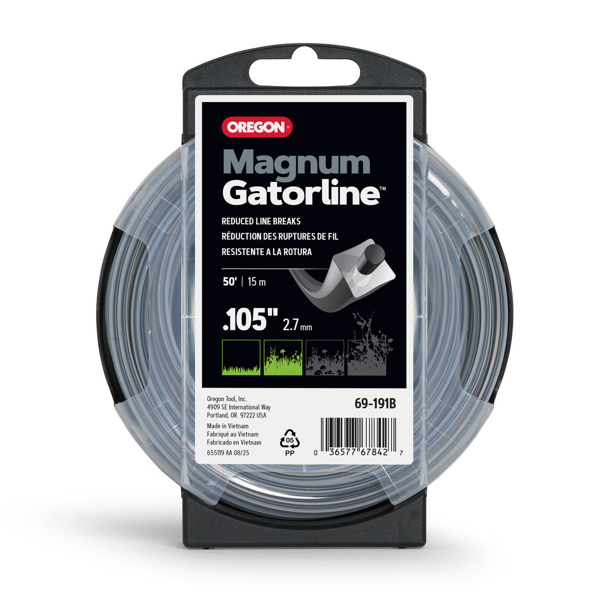 Oregon 69-191B Magnum Gatorline Square Trimmer line, 0.105 in by 50 ft