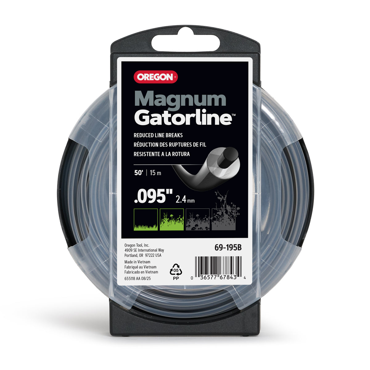 Oregon 69-195B Magnum Gatorline Round Trimmer line, 0.095 in, 50 ft
